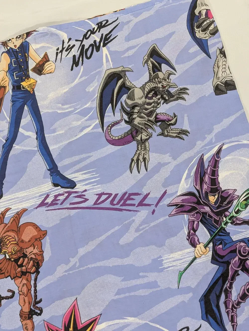 Franco Twin Flat Sheet Blue Yu-Gi-Oh Yugi Dark Magician Blue-Eyes Exodia Kids